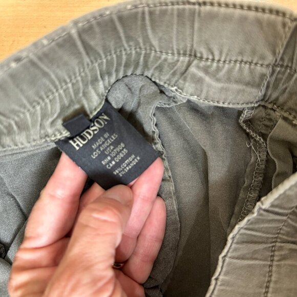 HUDSON Army Green Ruched Side Pants Denim Size 30 - Picture 8 of 15
